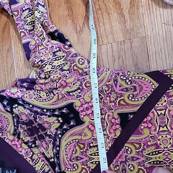 ETCETERA purple/ pink geometric midi dress sz 6 - Picture 7 of 8